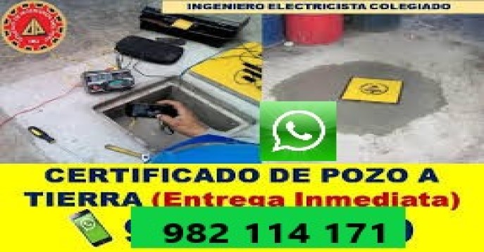 CERTIFICADO, MANTENIMIENTO POZO a TIERRA en Lima
