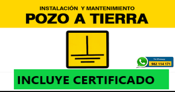 CERTIFICADO, MANTENIMIENTO POZO a TIERRA en Lima